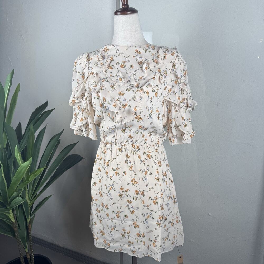 Coquette Cottage Reformation Malachi Ruffle Sleeve Floral Mini Dress Size 2 NWT
